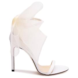 Sandali Jimmy Choo Aveline 100 in pelle Eggshell