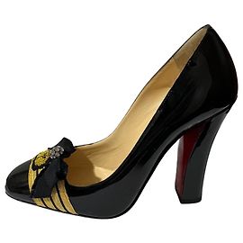 Décolleté Christian Louboutin in vernice nera 10 cm