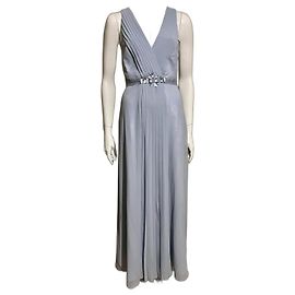 Jenny Packham Besetztes Abendkleid aus Chiffon und Satin in Hellblau