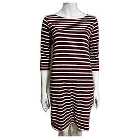 Vestido a rayas Old Spice Ganni en burdeos y blanco