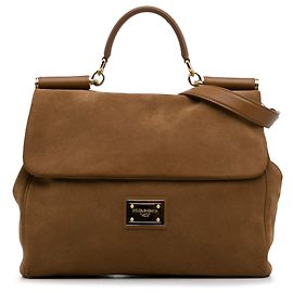 Dolce & Gabbana Dolce&Gabbana Borsa Miss Sicily Soft grande in pelle scamosciata marrone