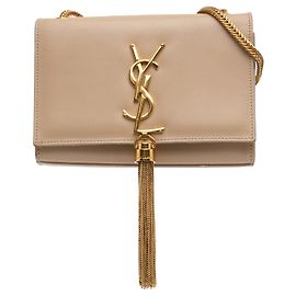 Borsa a tracolla Kate con nappa piccola monogramma marrone Saint Laurent
