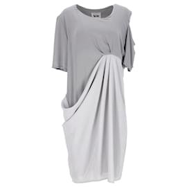 Vestido drapeado asimétrico de Acne Studios en poliéster gris