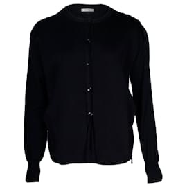 Celine-Cardigan mit Knöpfen aus schwarzer Wolle - Céline