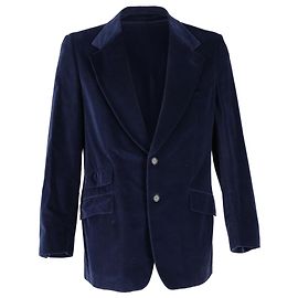 Blazer de terciopelo de un solo pecho Gucci en algodón azul marino