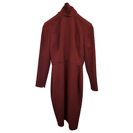 Autre Marque Vestido con cuello simulado en triacetato burdeos de Alex Perry