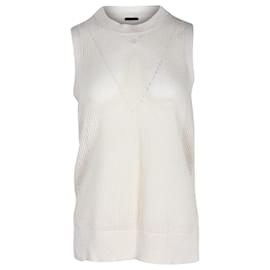 Canotta Joseph lavorata a maglia in cotone color crema