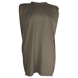 Autre Marque Frankie Shop Minivestido estilo camisa ajustada con hombros acolchados Tina en algodón verde oliva