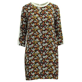 Sandro Minivestido floral con mangas recortadas en viscosa multicolor