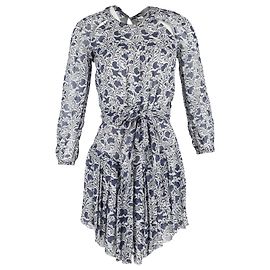 Isabel Marant Etoile Mini-robe asymétrique imprimée Isabel Marant en coton bleu marine