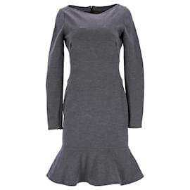 Vestido Valentino con dobladillo acampanado en lana gris