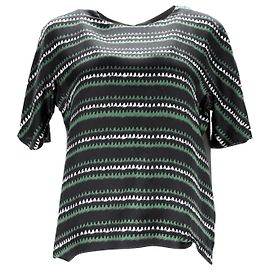 Camiseta Estampada Kenzo en Seda Verde