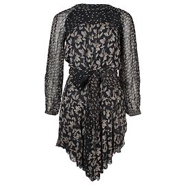 Isabel Marant Etoile Isabel Marant Étoile Prewitt Vestido georgette con estampado de hojas en viscosa negra