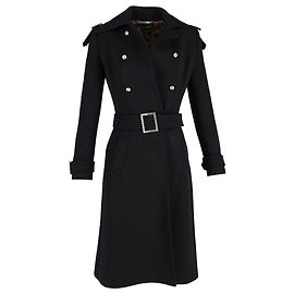 Cappotto Dolce & Gabbana con petto foderato e cintura in lana nera
