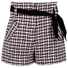 Shorts Maje a vita alta con cintura in cotone multicolor