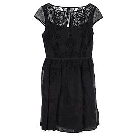 Vestido de encaje con mangas japonesas en algodón negro de Temperley London