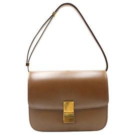 Céline Borsa Celine Medium Box in Pelle di vitello Marrone