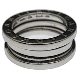 Anillo Bulgari B.Zero1 de 3 bandas de oro blanco de 18 quilates, tamaño 54, con detalles en oro plateado.