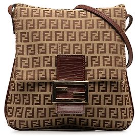 Borsa a tracolla Zucchino marrone di Fendi
