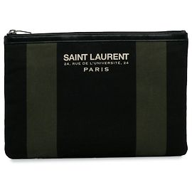 Pochette da spiaggia nera con zip Saint Laurent