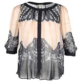 Bedruckte transparente Bluse aus mehrfarbiger Seide von Temperley London
