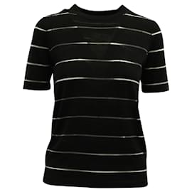 Michael Kors Top Burberry in maglia trasparente in lana nera