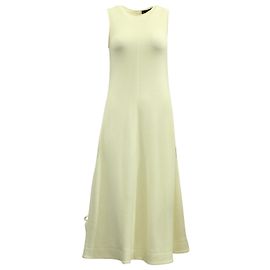 Vestido sin mangas con detalle de cinta de Proenza Schouler en lana color crema