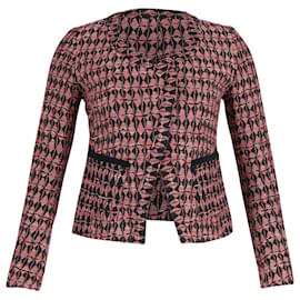Chaqueta Maje Tweed de algodón rosa