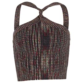 Top corto con cuello halter de T by Alexander Wang en rayón multicolor