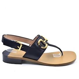 Sandali Gucci Horsebit in pelle nera 38