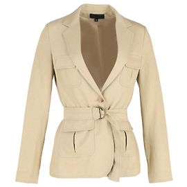Nili Lotan Utility-Jacke mit Gürtel aus beiger Baumwolle