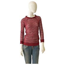 Blusa Isabel Marant Burdeos Perforada Transparente
