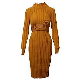 Vestido midi de manga larga de viscosa amarilla de Proenza Schouler