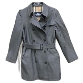 Gabardina Burberry London Gris Algodón