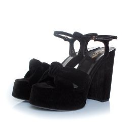 SAINT LAURENT, Bianca 85 sandali in velluto a coste con plateau