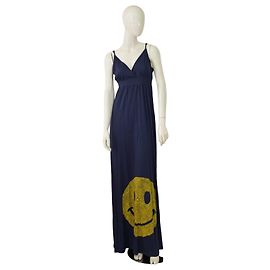 Autre Marque Lauren Moshi Abito lungo blu in cotone Smiley Happy Face L