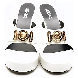 Sandali Versace Medusa Biggie in pelle Eggshell