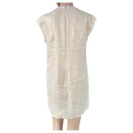 Vestido corto de lino J.Crew crema