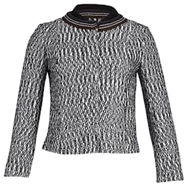 Giacca Tory Burch in tweed in cotone bianco e nero