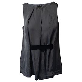 Theory Kana Sleeveless Blouse in Grey Viscose