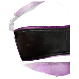 Balenciaga BB Knife Slingback Flats in velluto viola