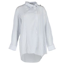 Asymmetrisch gestreiftes Hemd von Balenciaga aus weißer Baumwolle