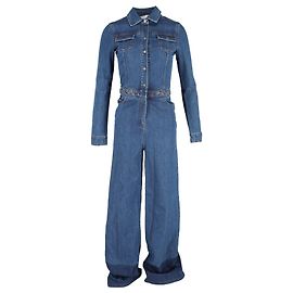 Mono de manga larga Valentino en denim de algodón azul