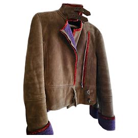 Chaqueta Biker Etro de piel de oveja marrón