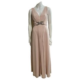 Jenny Packham Weiches rosa Abendkleid mit Kristallverzierung