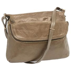FENDI Borsa A Spalla Pelle Bronzo Auth hk1152