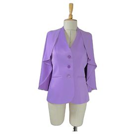 Anne Fontaine Kyliane Ärmelloser Crepe Blazer mit Cape Lila