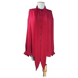Balenciaga Camisa de Lunares Roja de Manga Larga