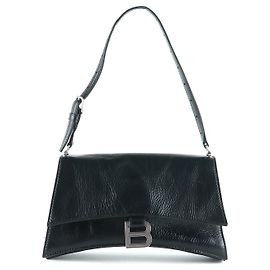 BALENCIAGA - Borsa a spalla piccola in pelle nera Crush