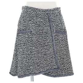 Gonna in tweed Chanel nero blu e bianco